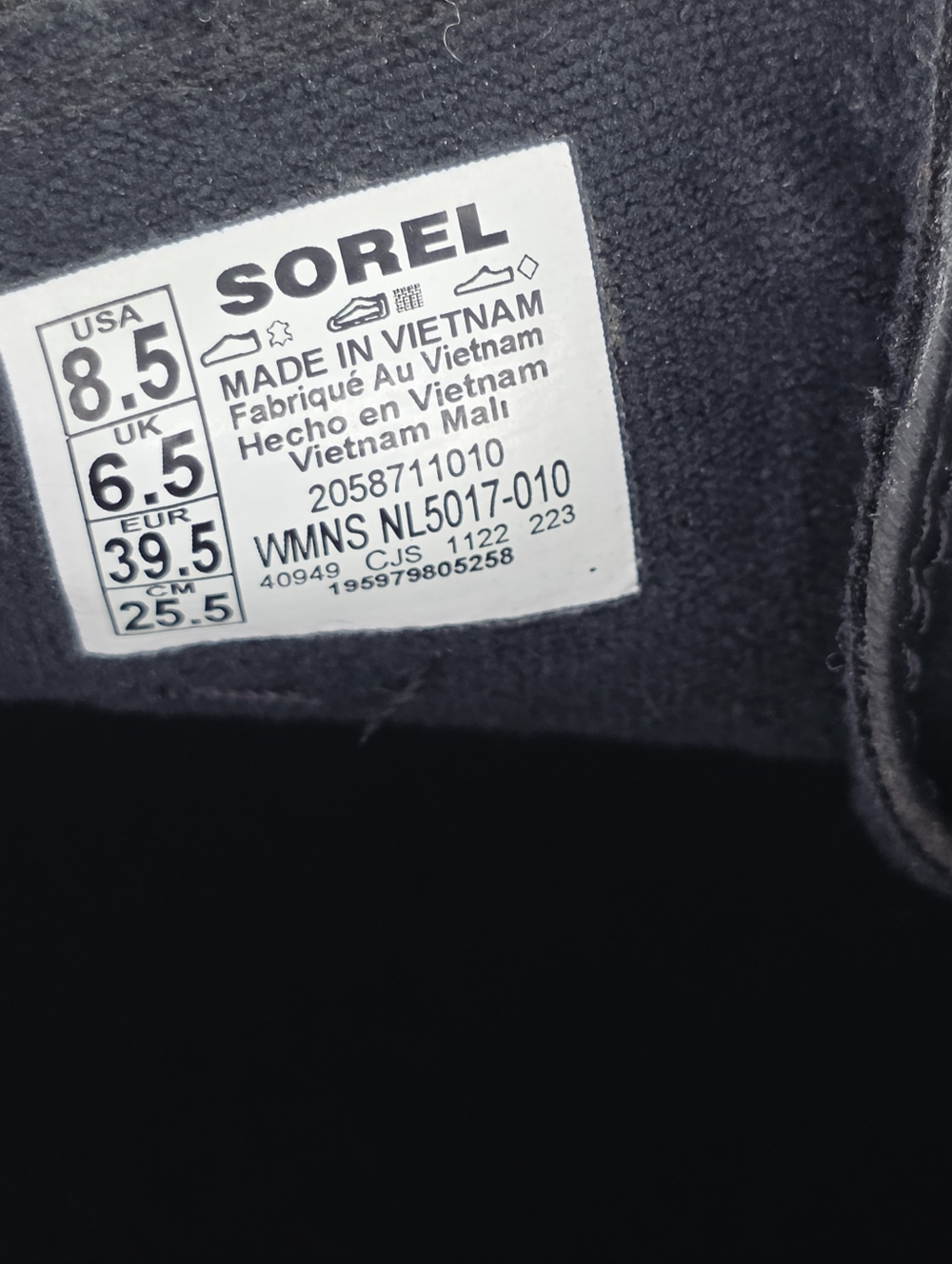Sorel Womens Caribou X Sneakers Size 8.5 Black Leather Platform Waterproof Shoes - Picture 14 of 14